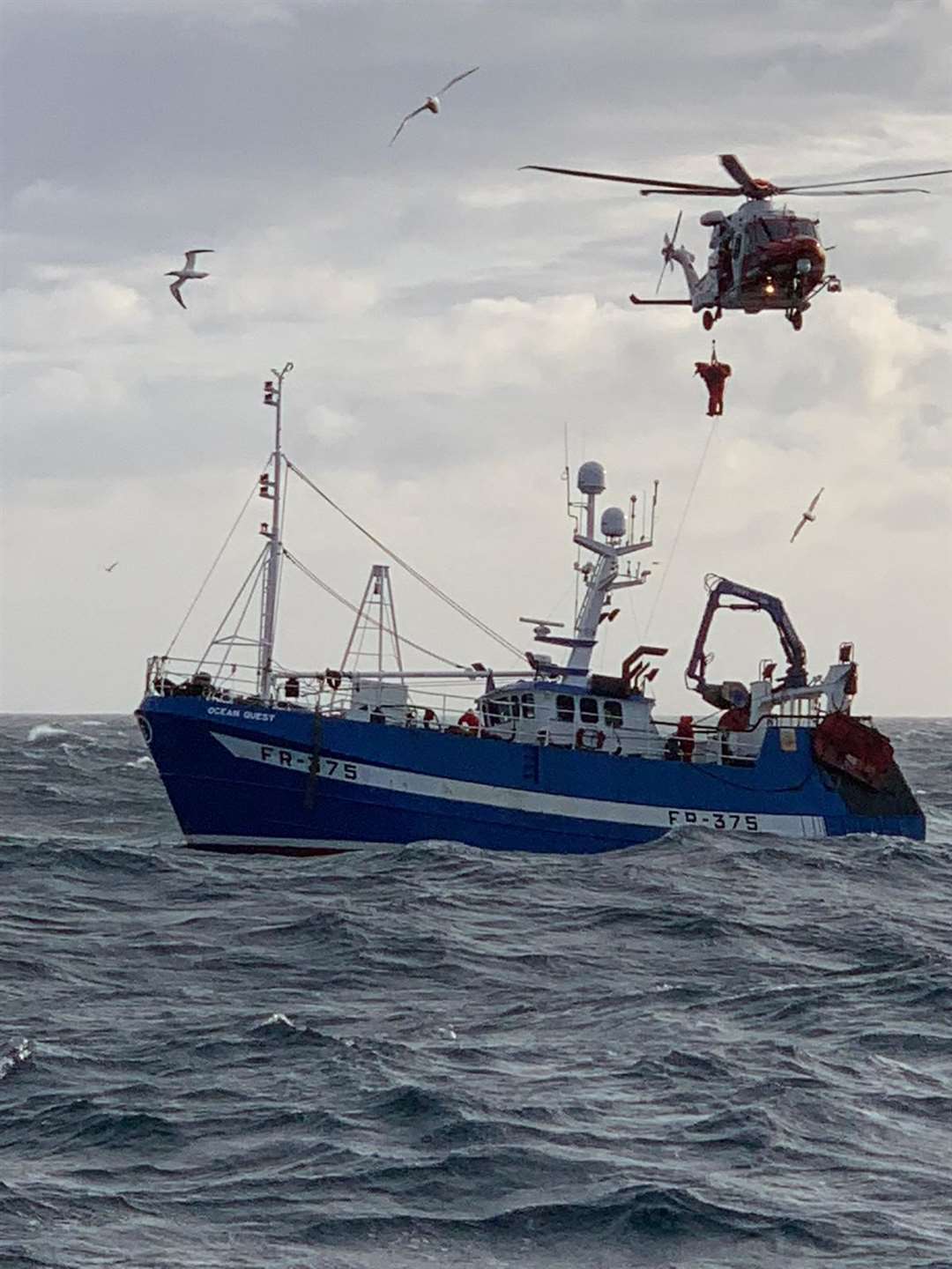 The crew were winched to safety from the floundering vessel (MAIB/PA)