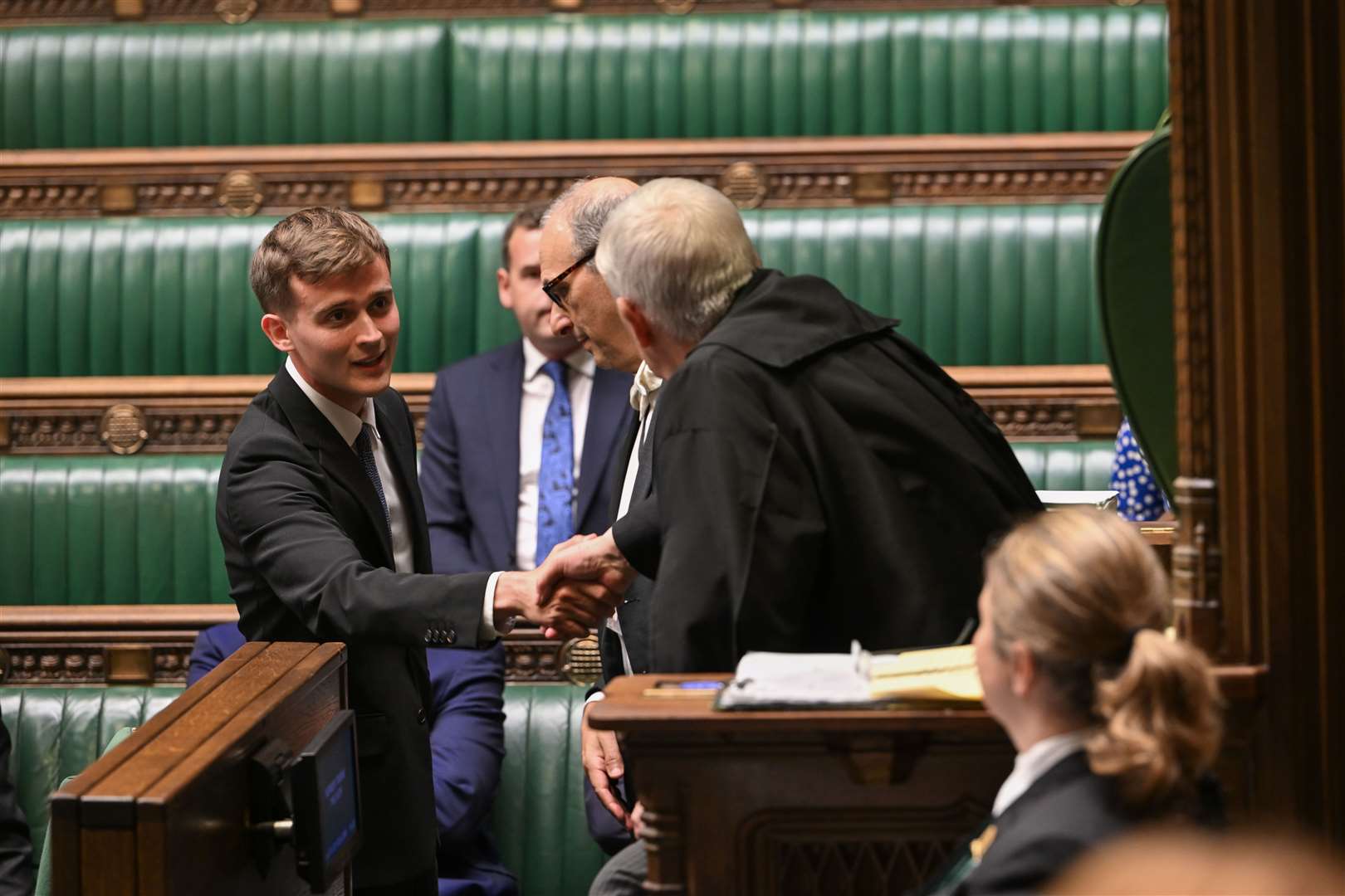 Keir Mather shaking hands with the Speaker of The House Sir Lindsay Hoyle (UK Parliament/Jessica Taylor)