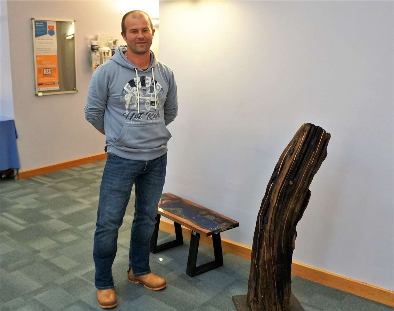Scott Livingstone created this work using a piece of timber from an ancient shipwreck. Picture: DGS
