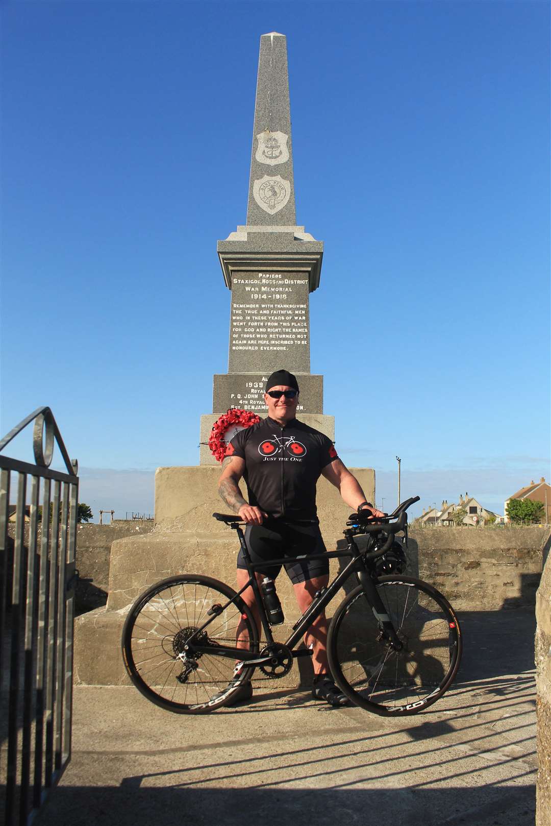Kev Stewart at the Papigoe, Staxigoe, Noss and district war memorial this week. Picture: Alan Hendry