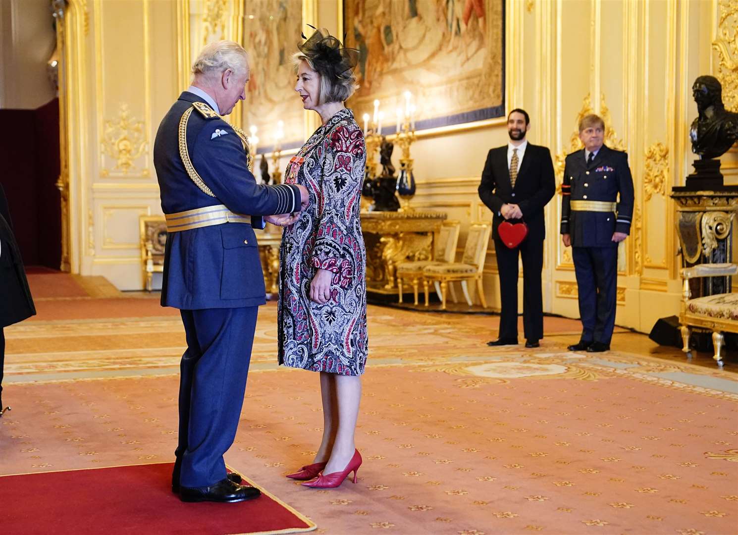 Dame Maureen Lipman receives her award from the Prince of Wales (Aaron Chown/PA)