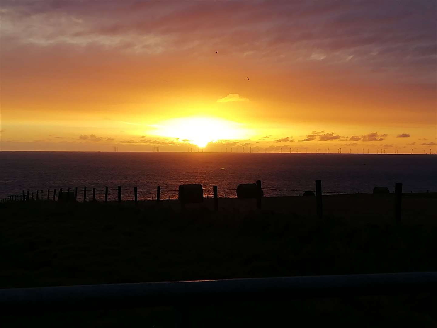 Tracey Towe sent this photograph of a glorious sunrise earlier this week from the castle car park in Wick.