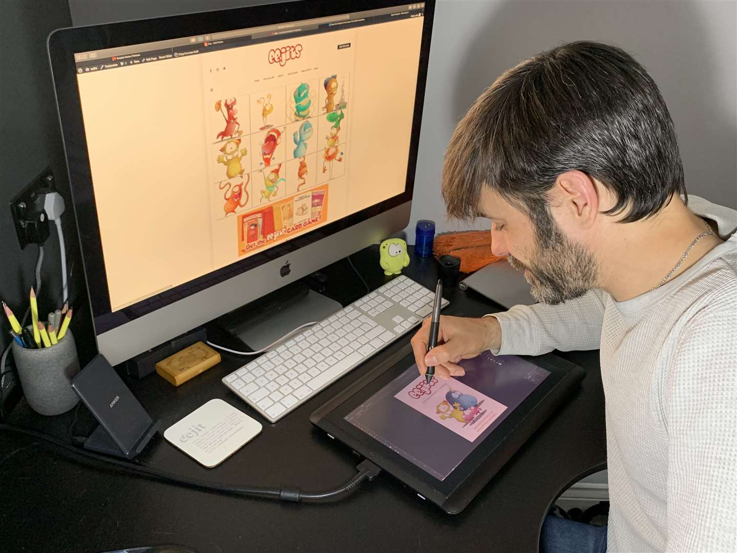 George uses Affinity Designer software when creating his eejits.