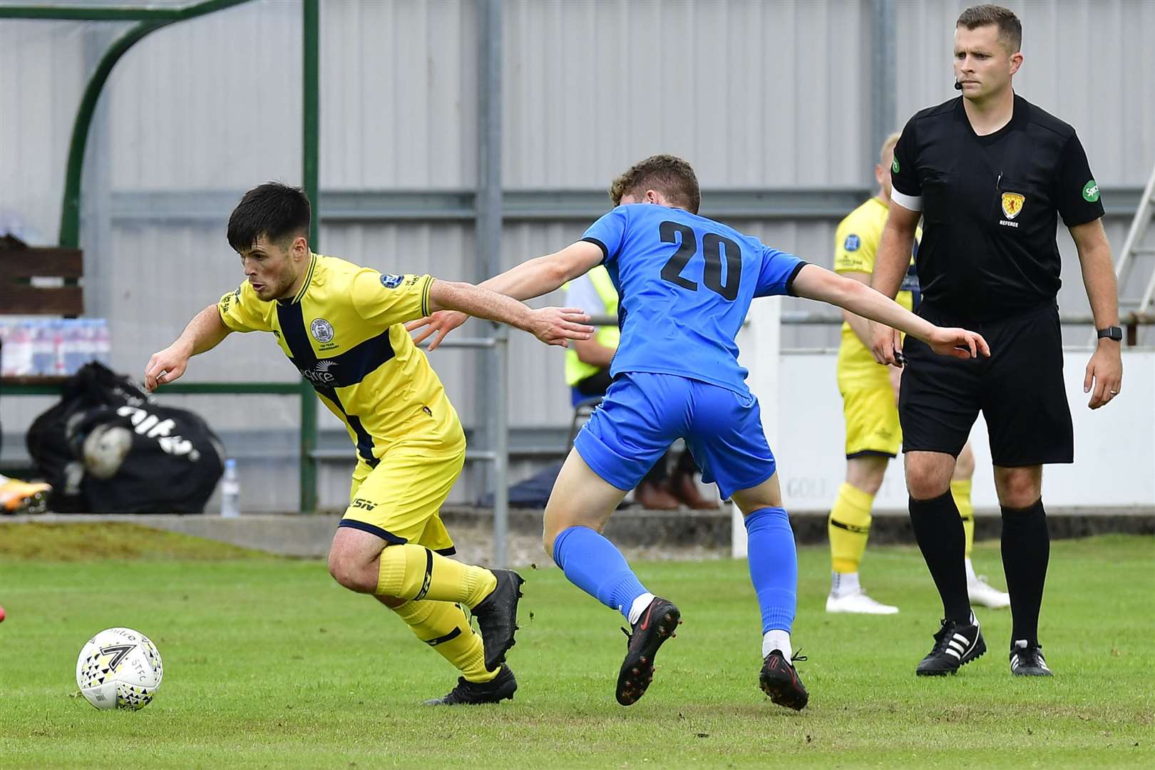 Wick Academy's Sean Campbell, in action here against Strathspey Thistle, won't be rushed back as he recovers from a hamstring injury. Picture: Mel Roger