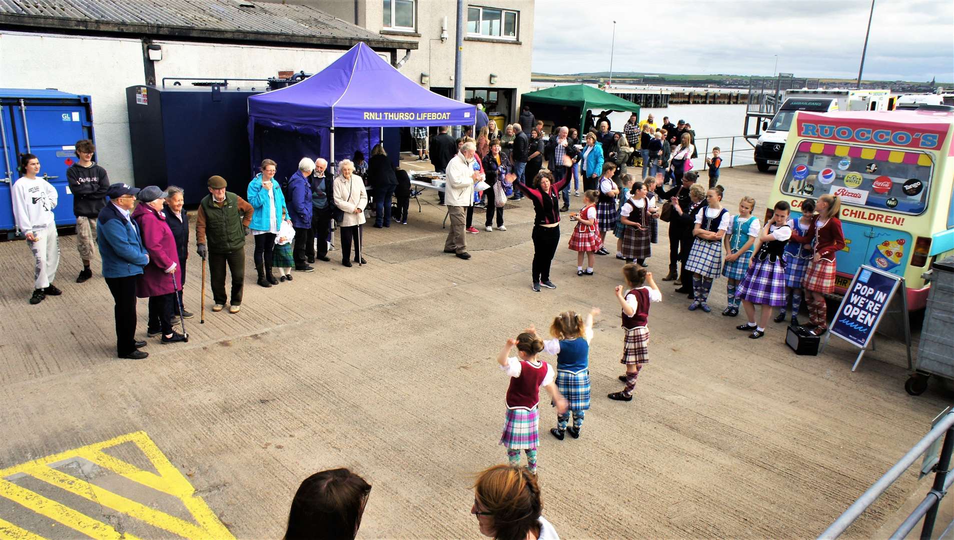 Highland dancing at the open day. The RNLI souvenir shop was open and there was a baking stall, refreshments and a barbecue. Picture: DGS