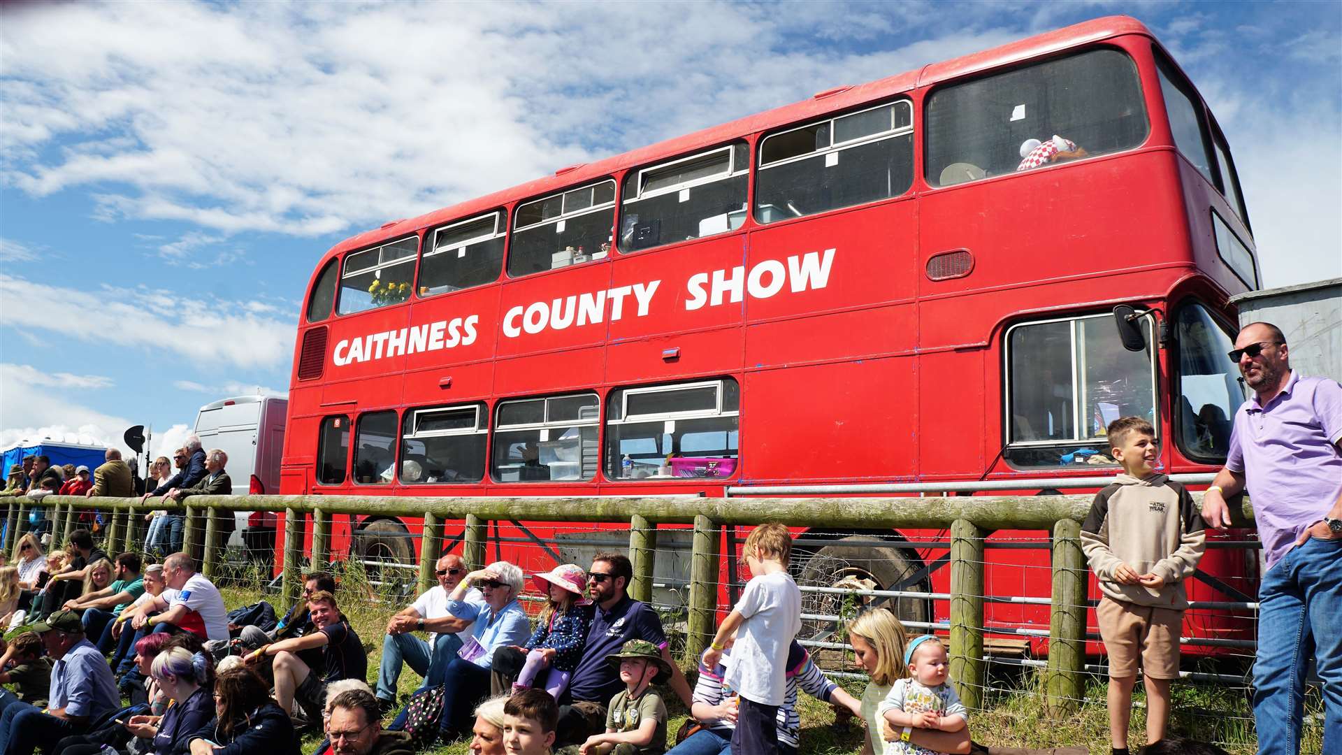 The County Show double decker bus is the main hub for the results on the day. Picture: DGS