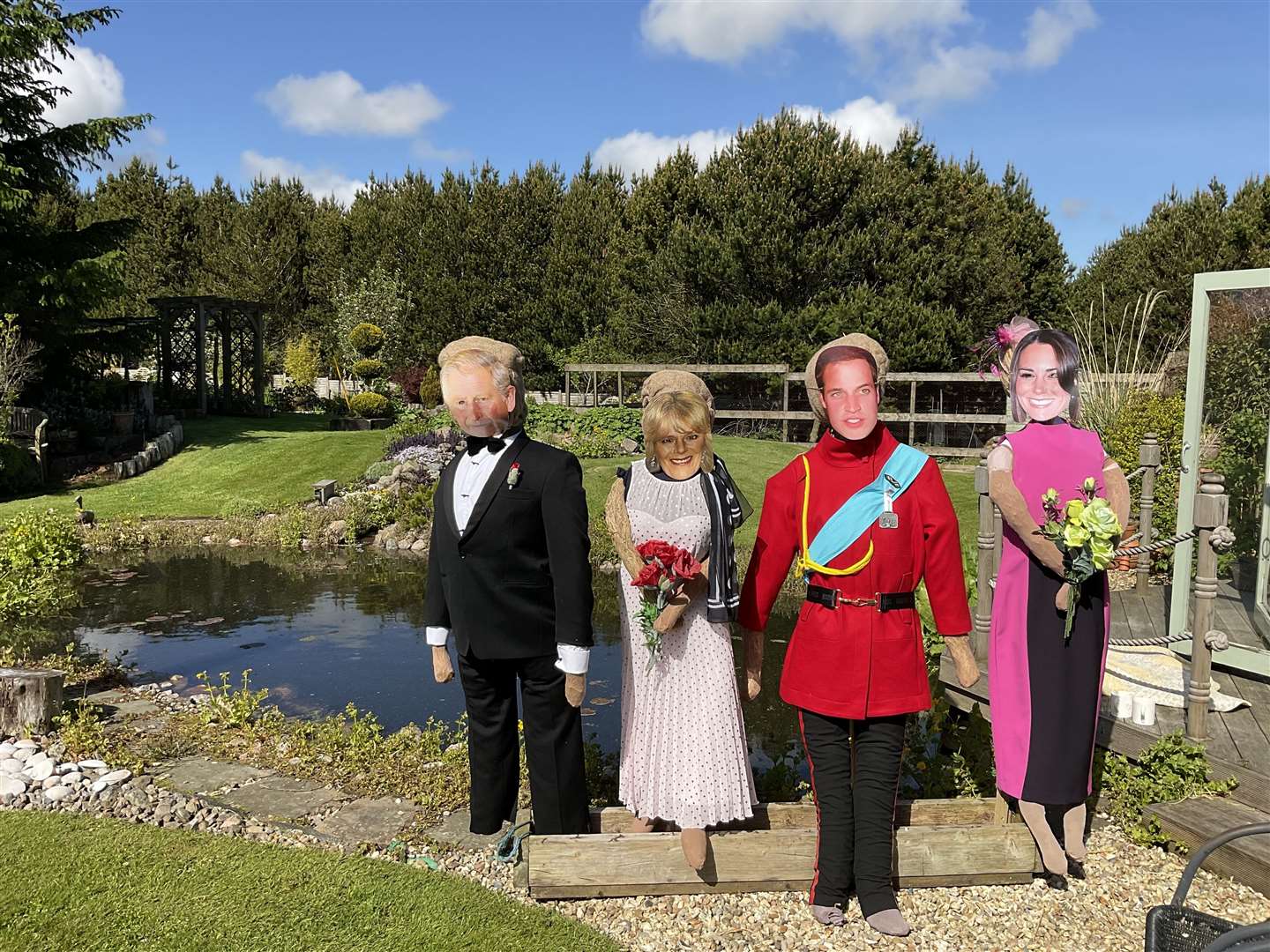 Royal scarecrows were in attendance at the afternoon tea.