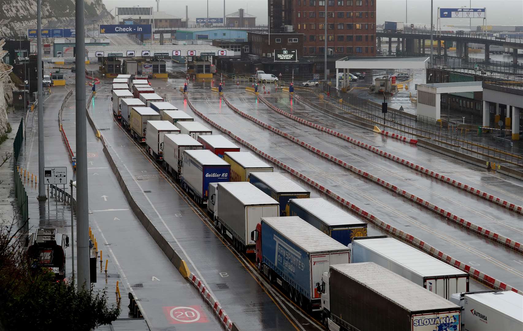 Mr Lewis blamed the pre-Christmas shutdown at the port of Dover (Gareth Fuller/PA).