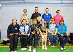 Pictured are some of the trophy winners at the Caithness Invitation Badminton Tournament. Back row, from