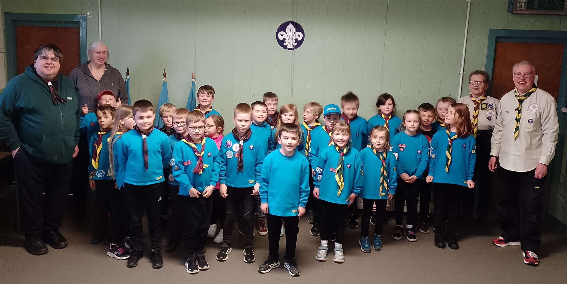 The Thurso and Reay Beavers with leaders, Heather and David Sinclair, Sandra Carson and Ian Pearson.