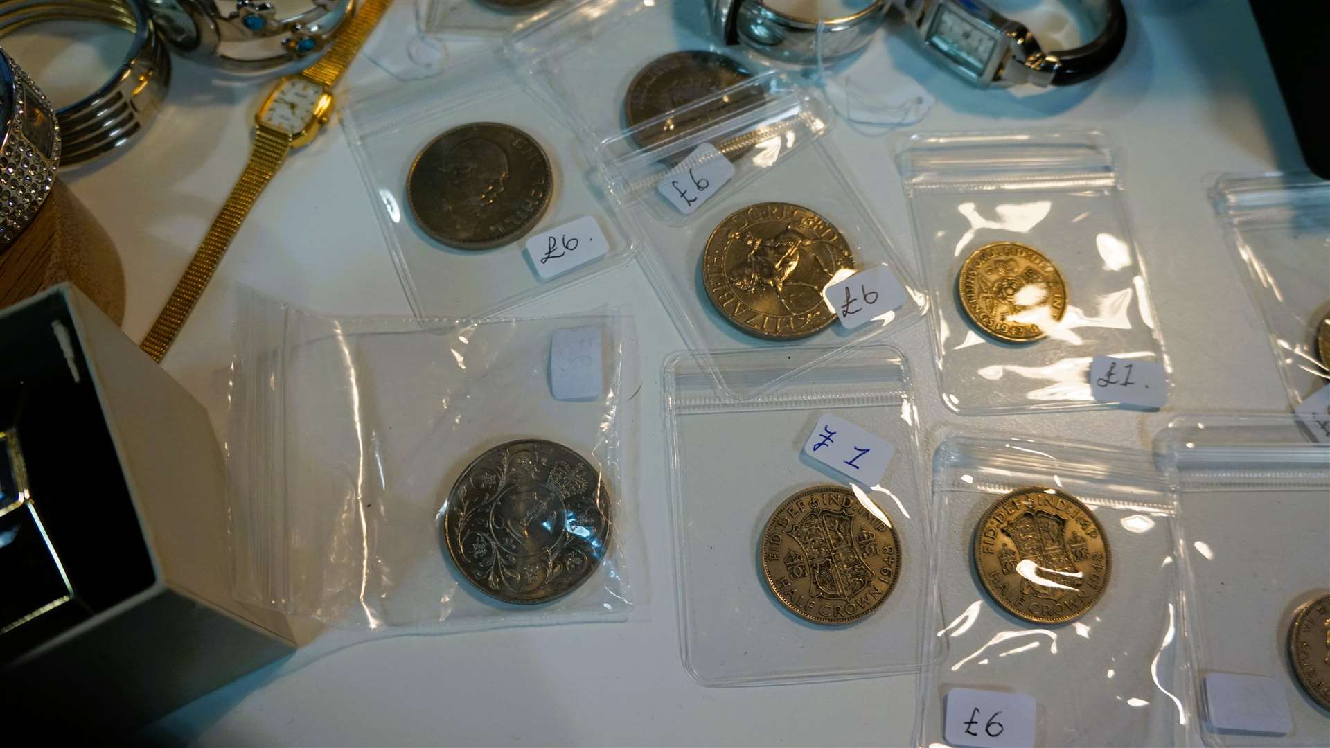 Some antique coins for sale at the shop. Picture: DGS