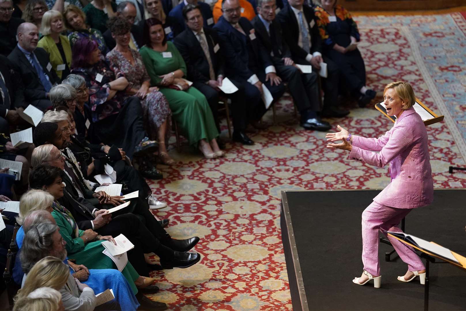 Lucy Phelps performing during a reception hosted by the King and Queen at Windsor Castle (Andrew Matthews/PA)