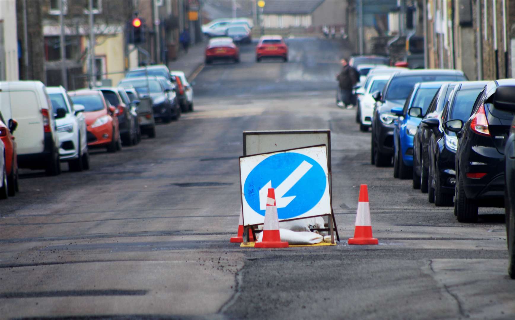 The site of the so-called sinkhole in Dempster Street, Wick, near the Malcolm Street junction. Picture: Alan Hendry