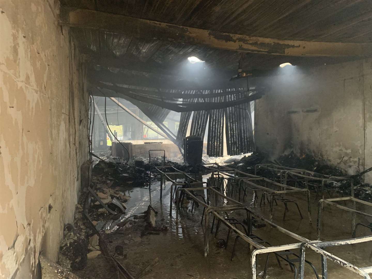 St Mary’s School in Darley Abbey suffered a ‘devastating’ fire on Saturday (Derbyshire Fire & Rescue Service/PA)