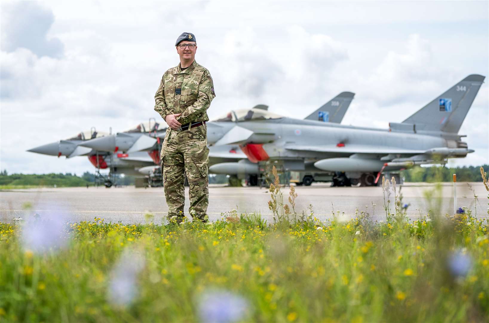 Wing Commander Scott McColl is in charge of the Royal Air Force’s 140 Expeditionary Air Wing at the Amari Airbase in Estonia (Jane Barlow/PA)