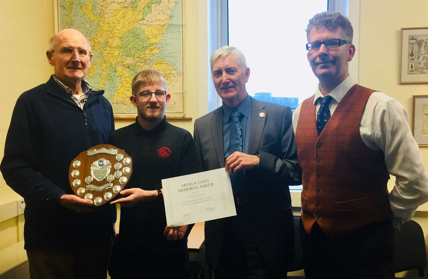 From left: Labour Party member Cyril Digby-Grant, Niall Sinclair, constituency vice-chairman Roger Saxon and Thurso's depute rector Craig Omand.