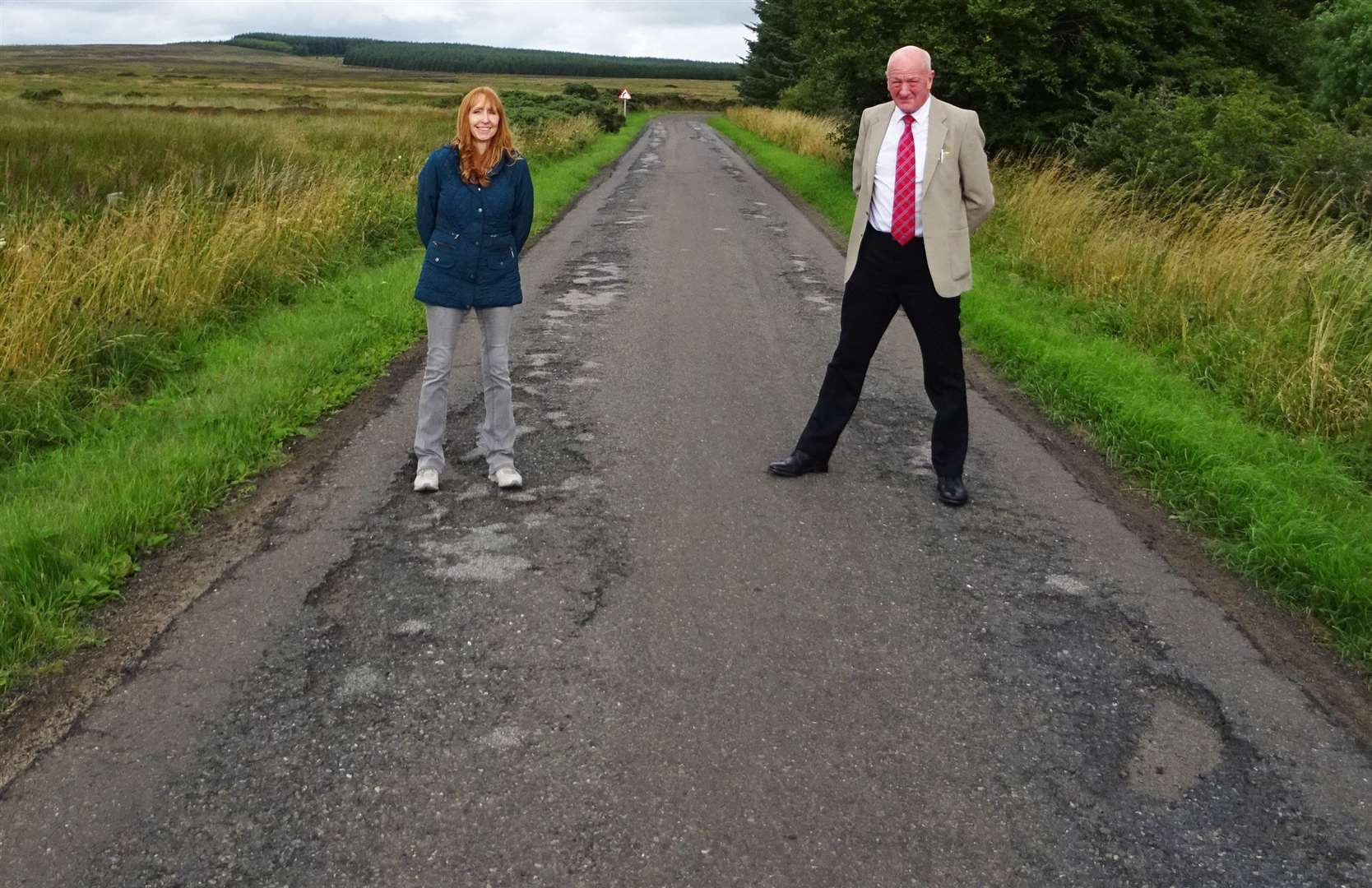 Caithness Roads Recovery co-founders Helen Campbell and Iain Gregory. Mrs Campbell stood down from the campaign group in October. Picture: CRR