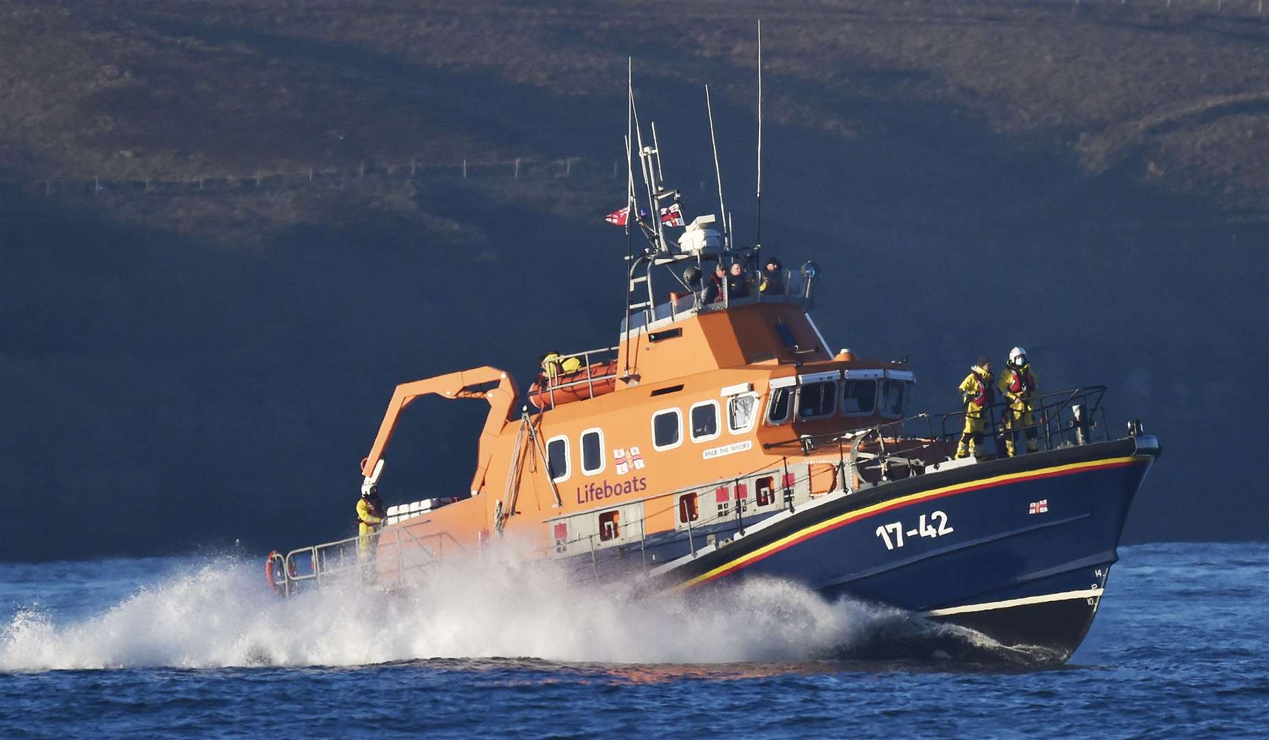 Thurso RNLI Lifeboat, The Taylors, heading out to the bodyboarder who got into difficulty off Thurso East. Picture: Mel Rogers