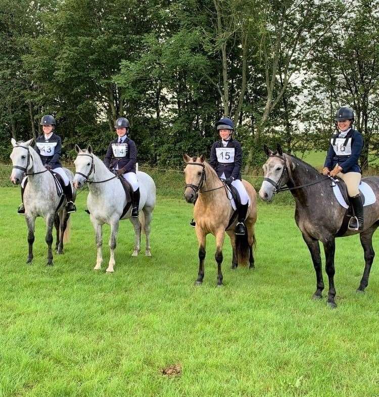 The sixth placed Caithness Blue team looking smart for the dressage phase – (from left) Alysha Holmes, Danielle Sinclair, Erin Hewtison and Lauren Oag.