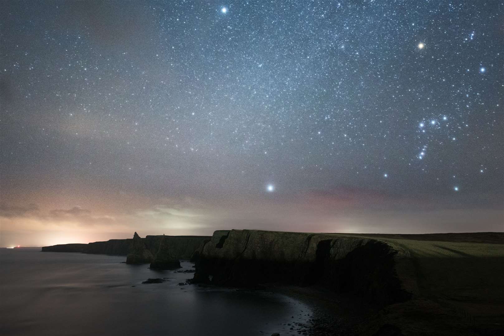 Stars seen over Duncansby Head. Picture: Adobe Stock
