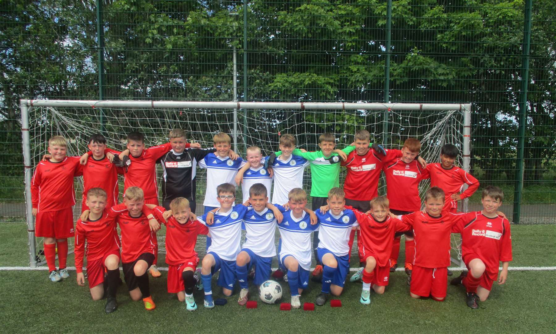 Noss and Miller teams gathered together after the game.
