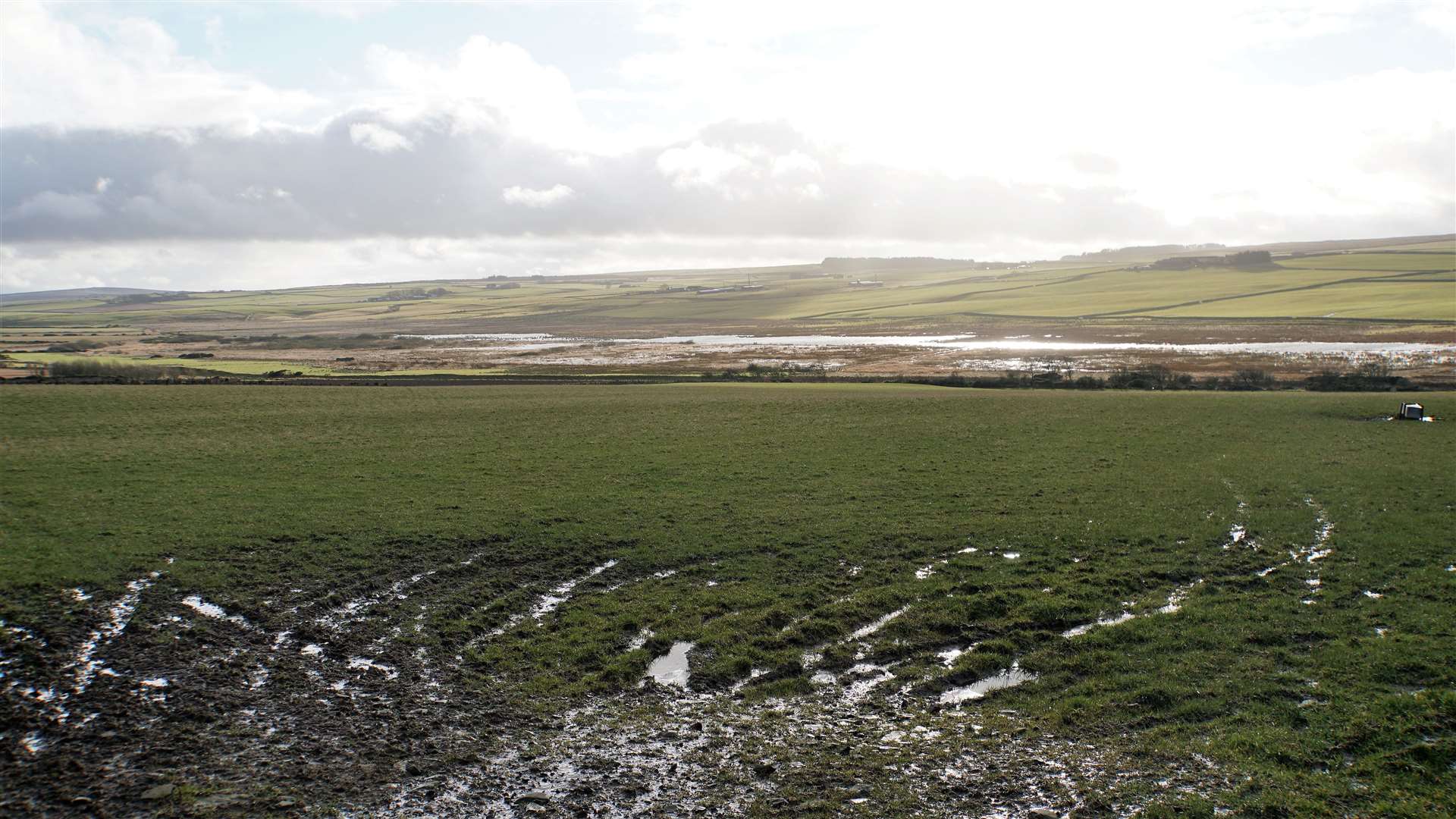 Flooded fields near Castletown.