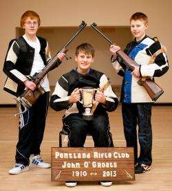 from left, Jamie Mowat (13) William Steven (14) and Michael Mowat (14). They compete as Pentland E.