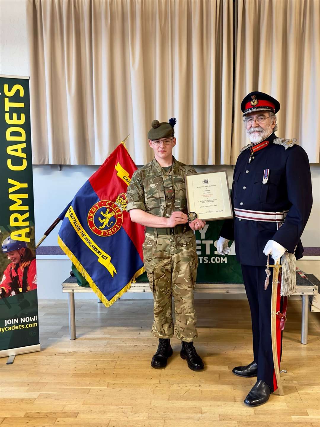 Cpl Keanu Jones was appointed as the Lord-Lieutenant's Cadet of Caithness by Viscount John Thurso. Picture: SMI Stuart Taggart