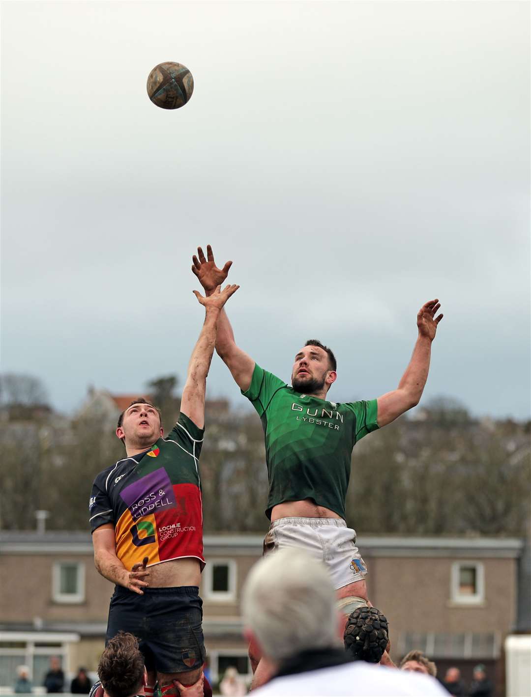 Marc Mackenzie jumps in the lineout during the Greens' defeat to Hillhead Jordanhill at Millbank on Saturday. Picture: James Gunn