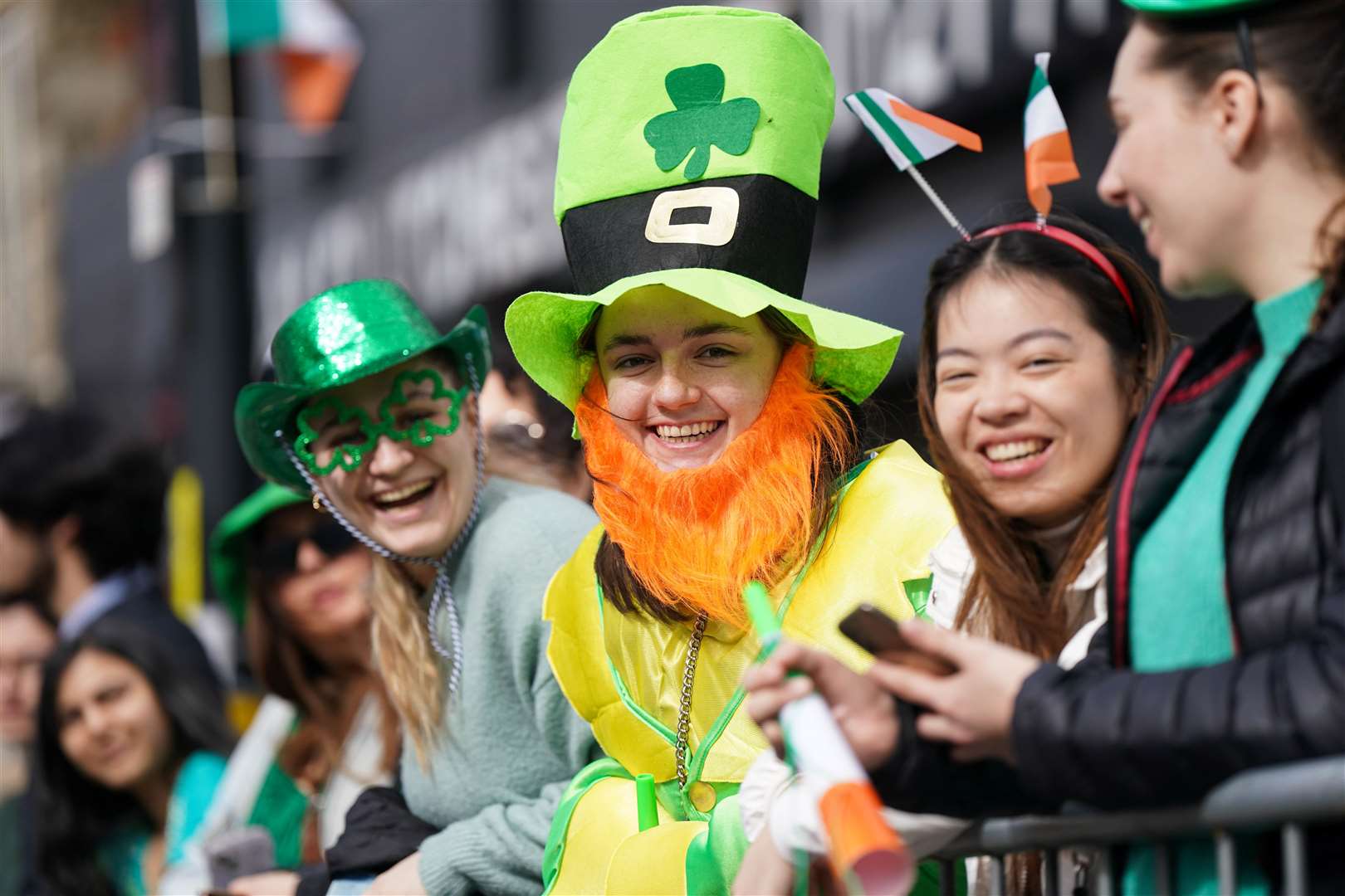 Crowds at the St Patrick’s Day parade in Birmingham (Jacob King/PA)