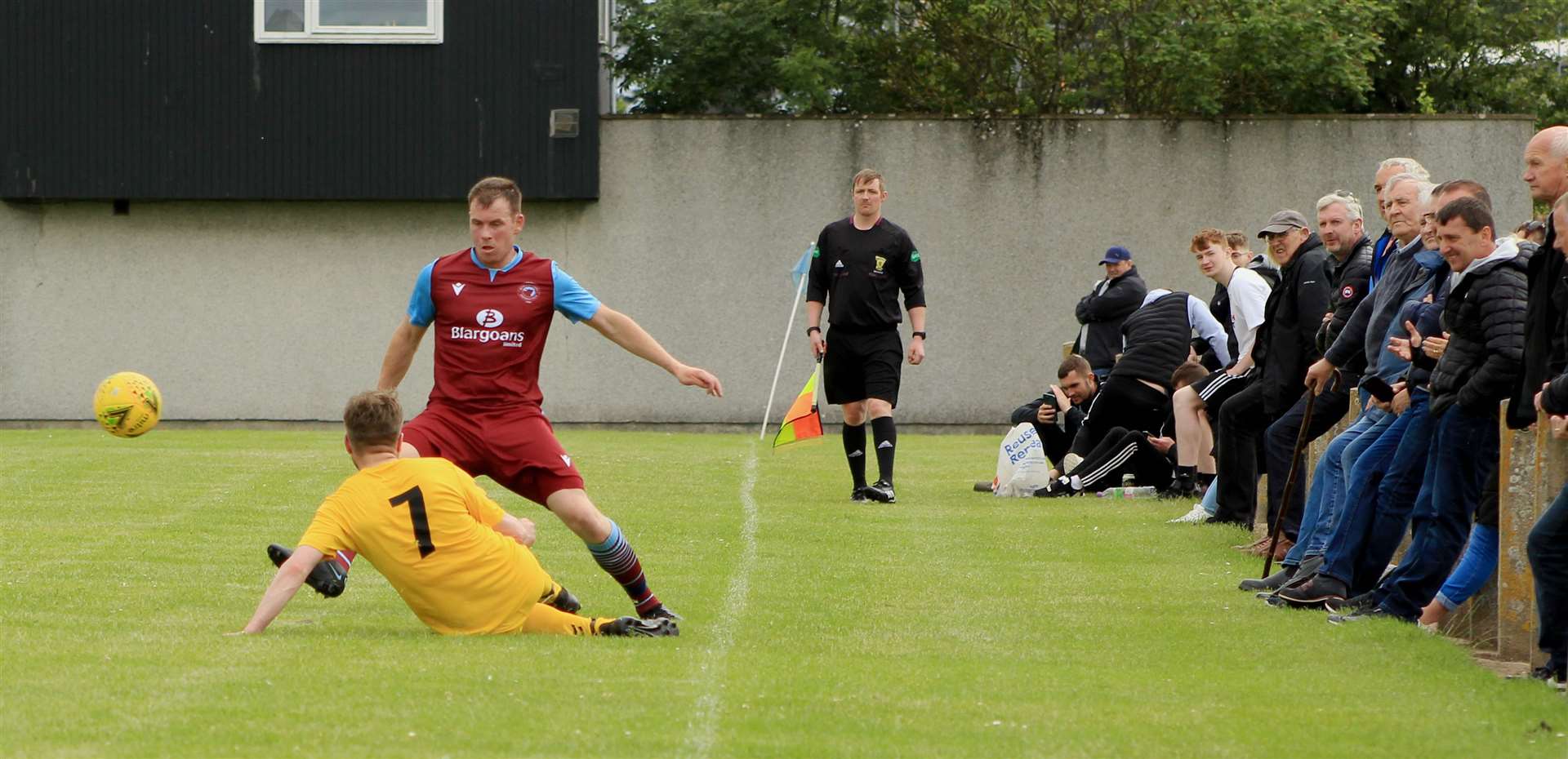 Staxigoe FC in action against Pentland United at Upper Bignold Park in Wick. Picture: Alan Hendry