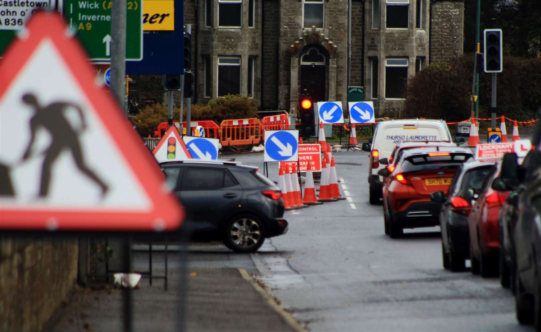 Scotland's transport minister pointed to schemes such as the current redesign of the A9/A836 junction in Thurso. Picture: Alan Hendry