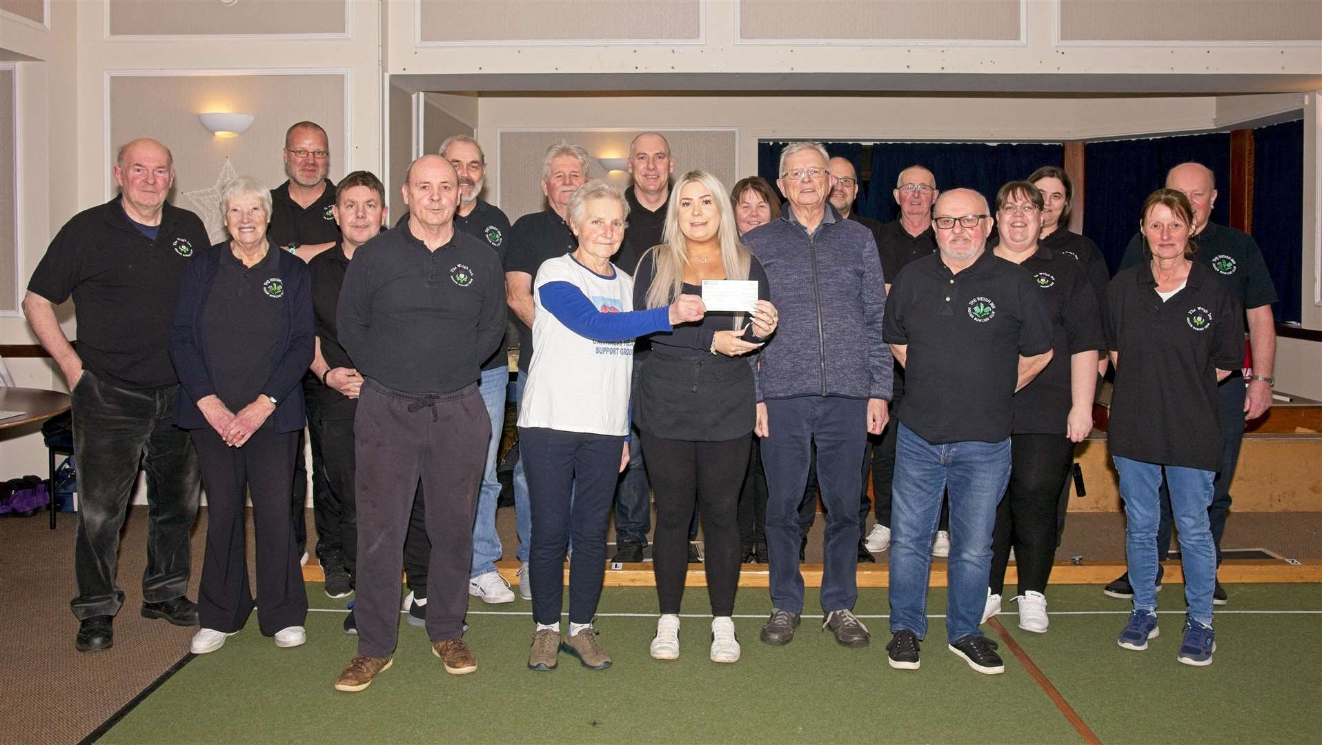 The Weigh Inn indoor bowling club presented a cheque to the Caithness Heart Support Group.