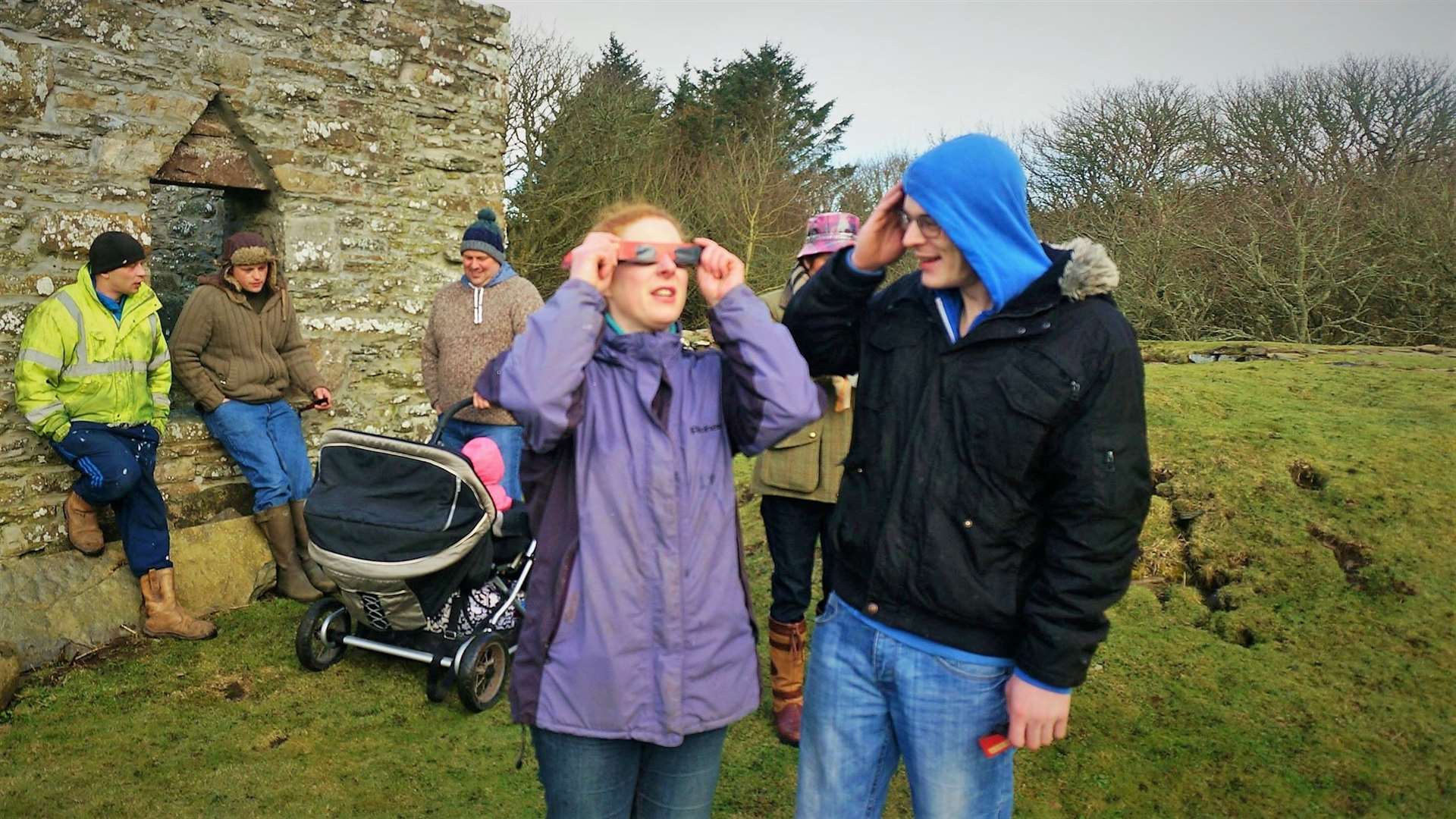Eclipse watchers at a special event held in the grounds of Thrumster House in 2015.