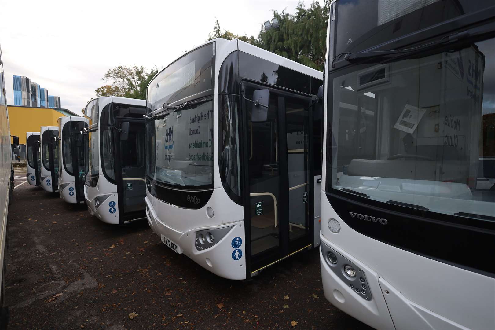 New buses outside Highland Council HQ. Picture: James Mackenzie.