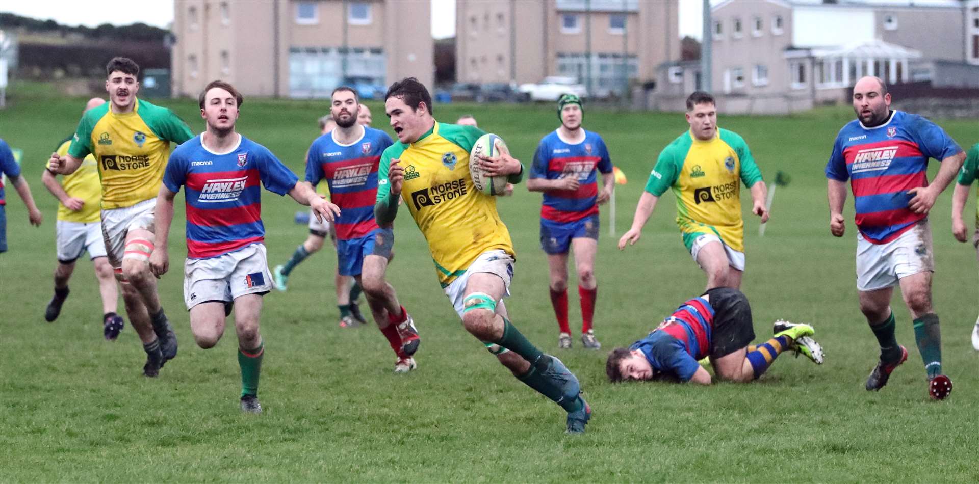 The Yellows have been forced to pull out of the Highlands and Islands Conference of Caley North 2. Max Kennedy is pictured scoring a try under the posts against Inverness Craig Dunain in November. Picture: James Gunn