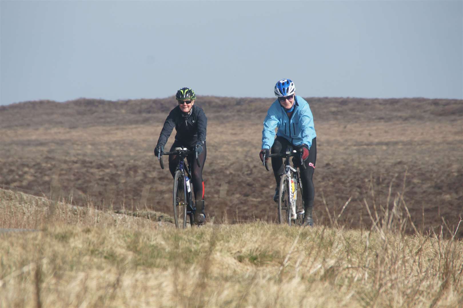 Maddy Moffett (right) out training for the Wheelie Wheelie Big Ride with her friend Jo Bednall.