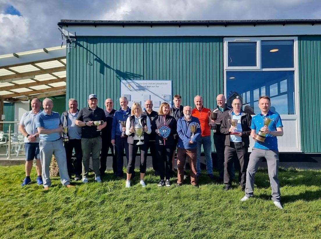 Thurso trophy winners at their prize-giving.