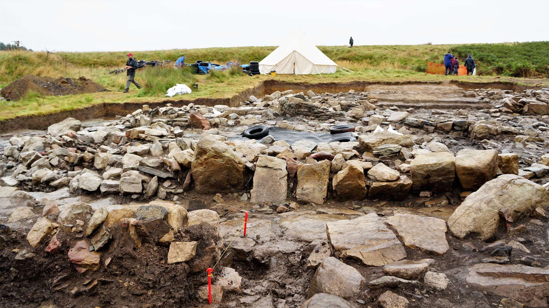 The site of the Swartigill dig showing the souterrain structure where the beads may have been placed as an offering when it was being built. Picture: DGS