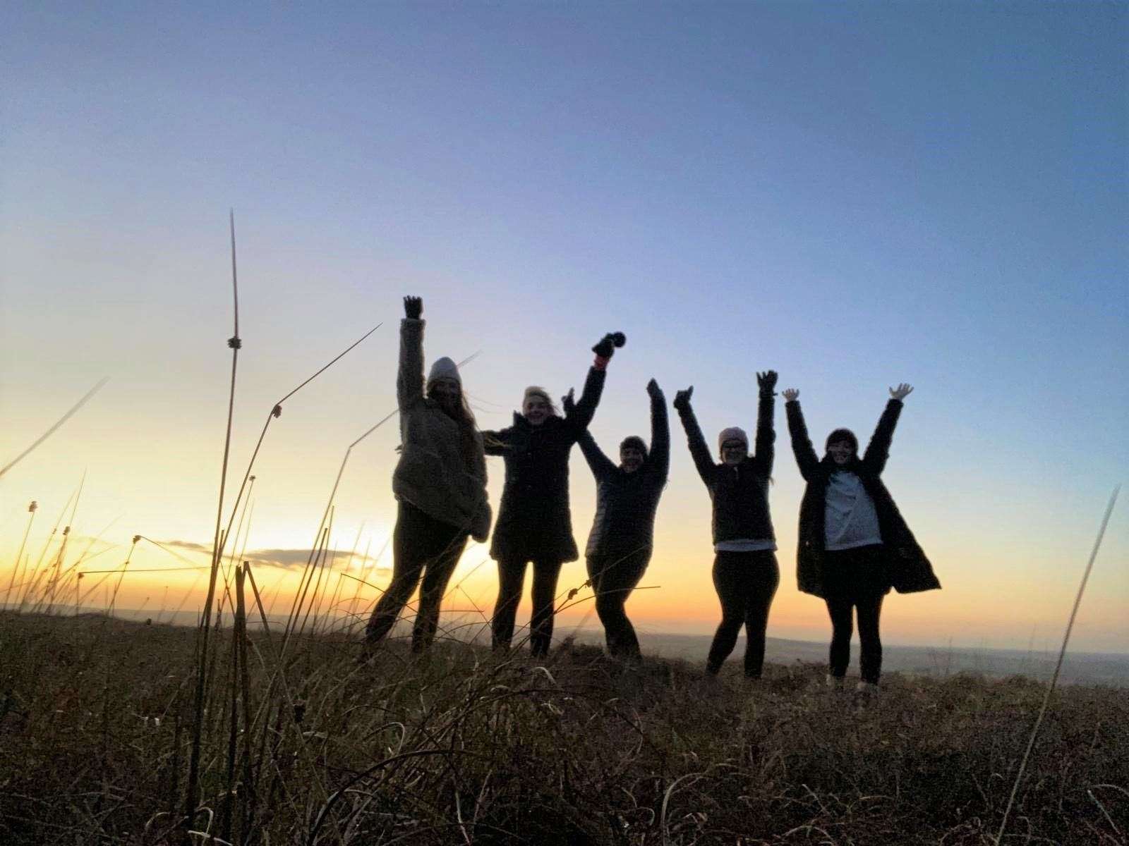 Five members of the group – Marie MacKillop, Jo-Anne Anderson, Fiona Sutherland, Kirsty Sutherland and Lauren McWilliam – took part in an early morning sunrise walk at Ben Dorrery this month.
