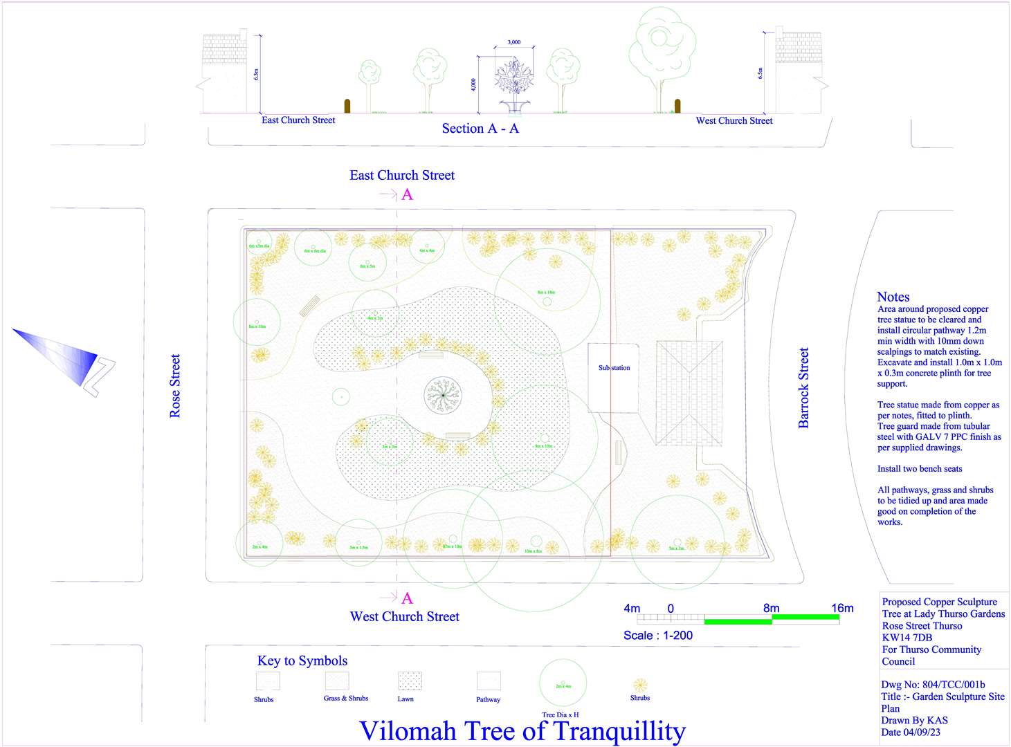 More detailed plan of the site showing where the tree will be erected.