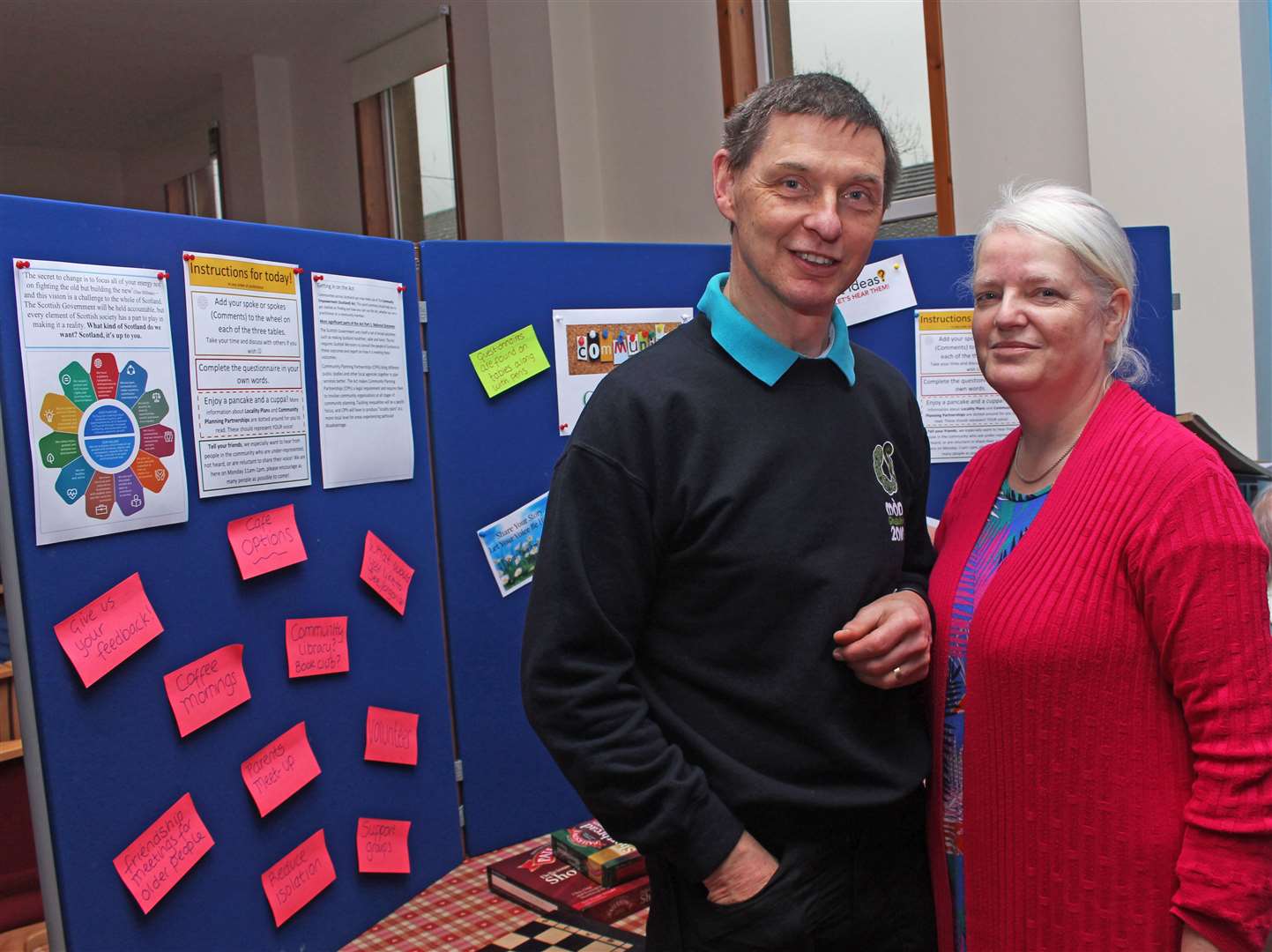 The Rev Howard Stone and his wife Christine at one of the community consultation sessions held at Castletown and Community Free Church in February.