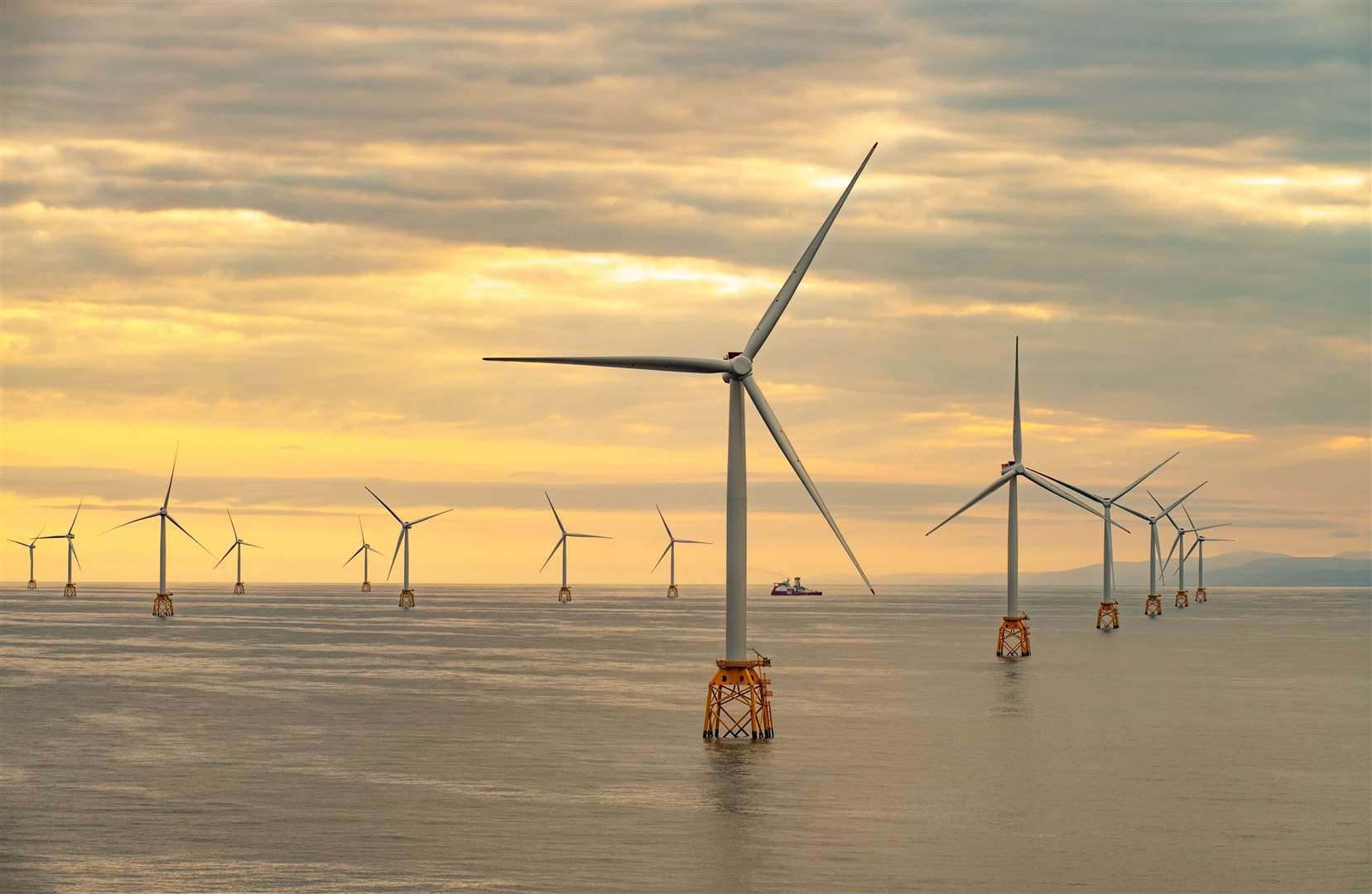 Construction was completed on Wednesday at the Beatrice offshore farm site. Picture: Bowl
