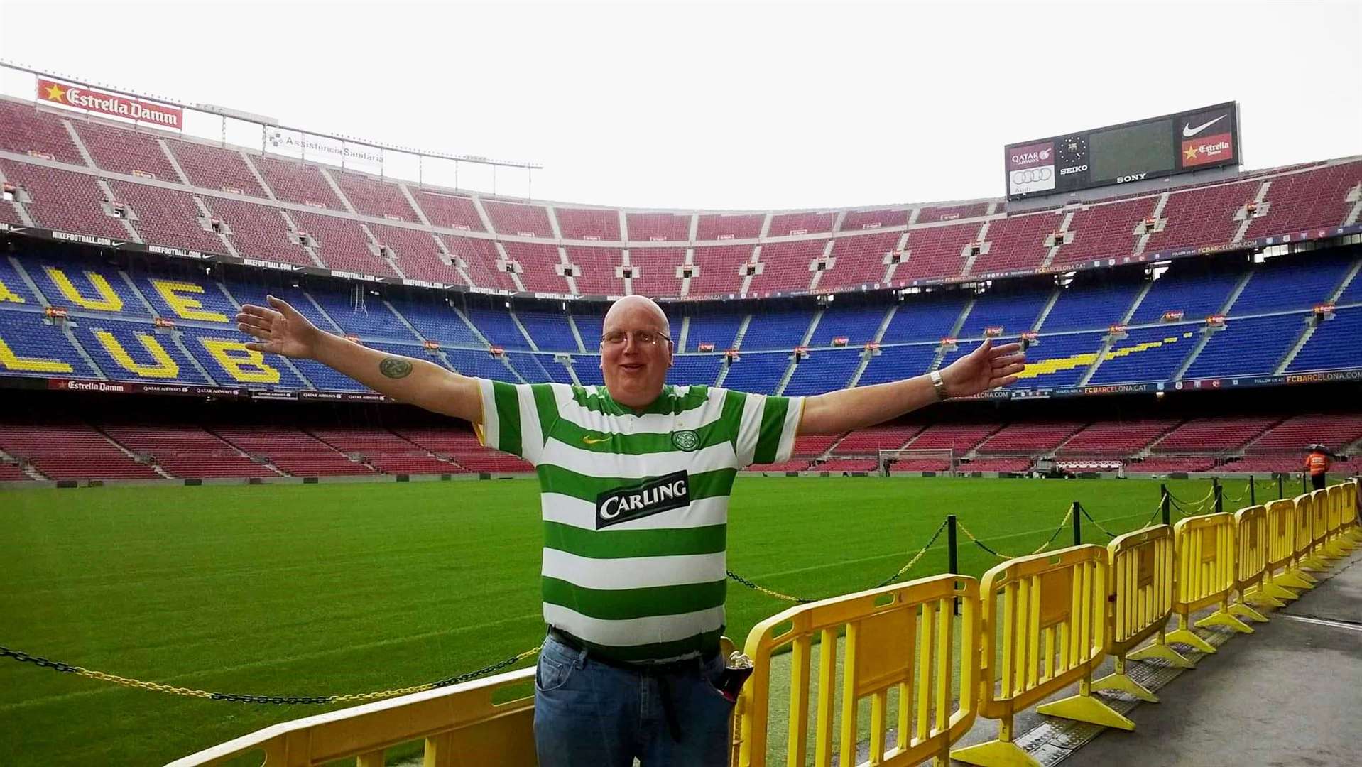 Dave Paterson on a visit to Barcelona’s Camp Nou stadium.