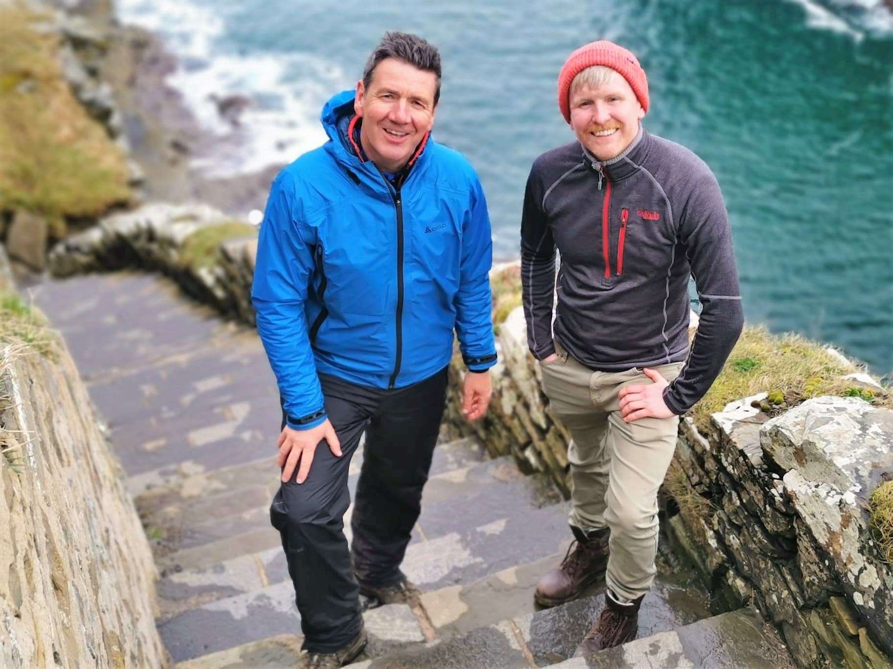 Ken McElroy (right) with the BBC's Dougie Vipond at Whaligoe Steps. Picture: BBC