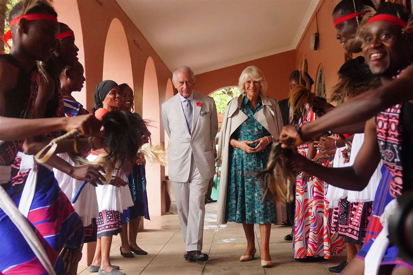Charles and Camilla in Mombasa Old Town last week (Victoria Jones/PA)