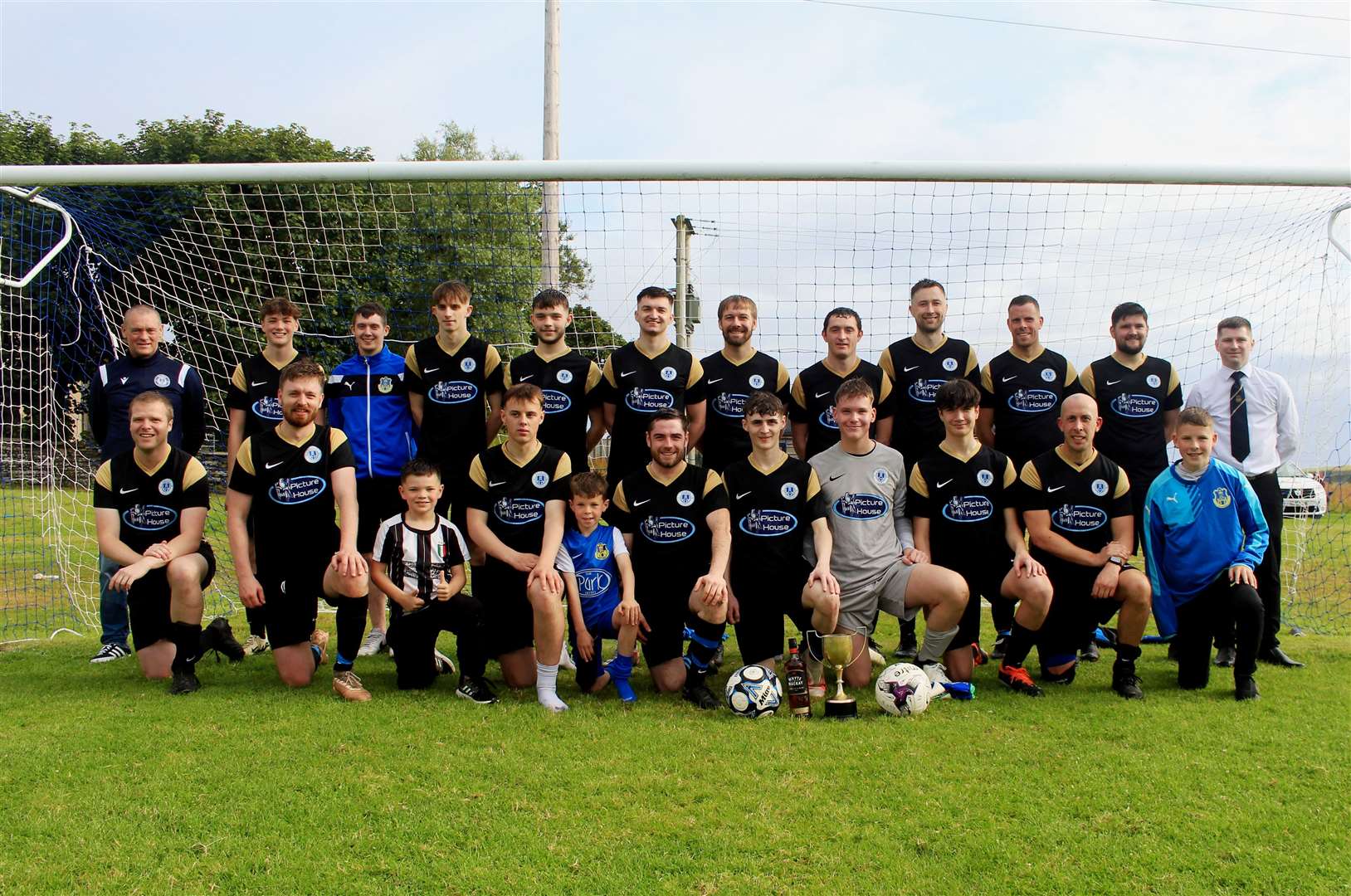 Thurso Acks with the Steven Cup after beating Keiss 4-3 after extra time in Saturday’s final at Lybster. Picture: Alan Hendry