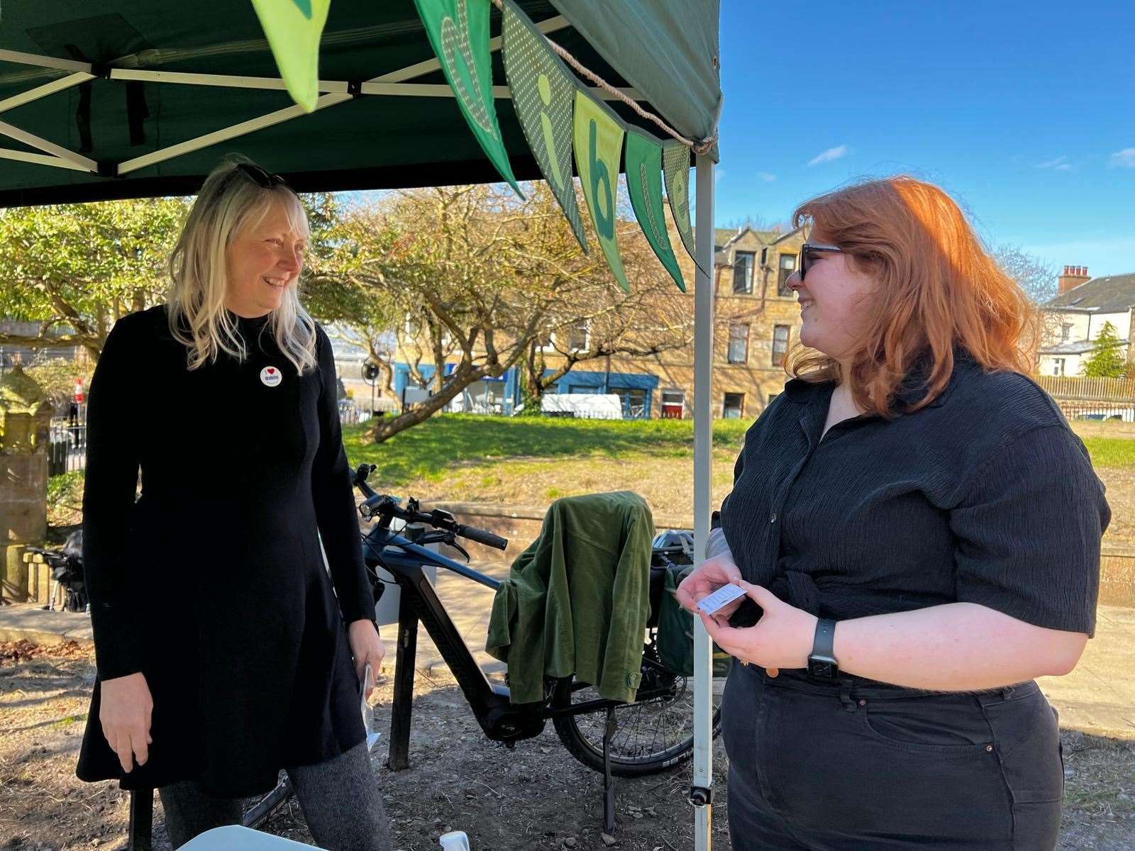 Inverness-based Bethany Lawrie, from Thurso (right), one of the development officers with the North Highlands and Islands Climate Hub, and Caroline Phillips, of Culduthel Community Woods, at a Crown Connects event in Inverness supported by the hub.