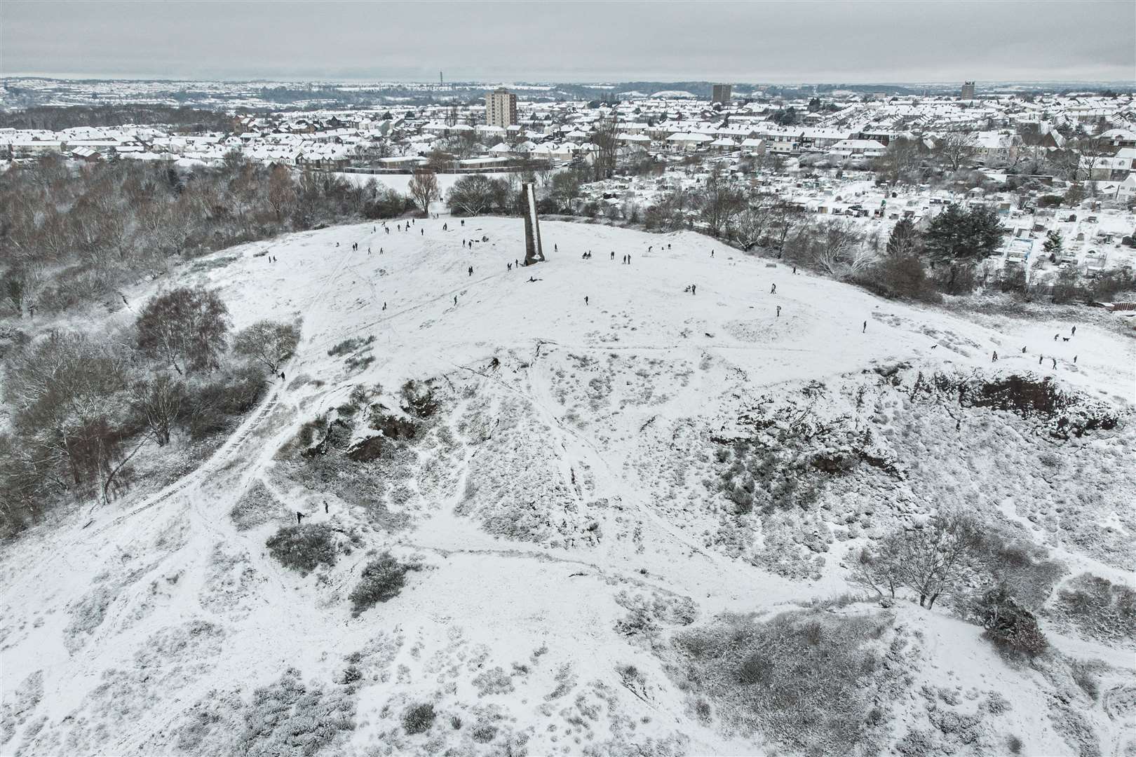 Snow on Troopers Hill in Bristol (Ben Birchall/PA)