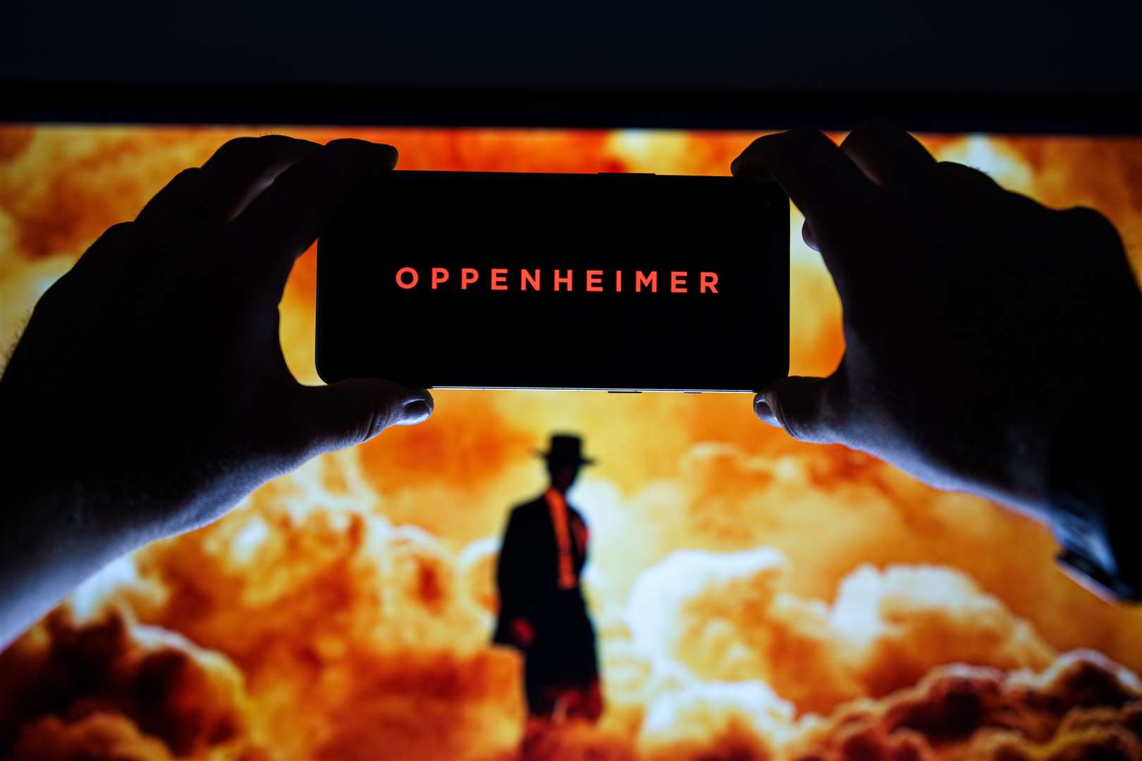 Oppenheimer movie logo and poster on screen. Picture: AdobeStock